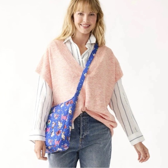 Vera Bradley Blue Cat Print Crossbody Bag and Wallet - Picture 2 of 12